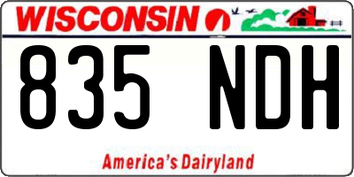 WI license plate 835NDH