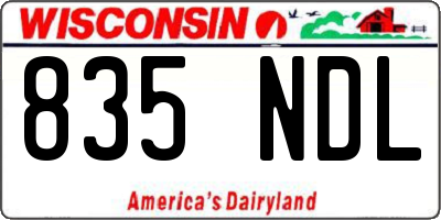 WI license plate 835NDL