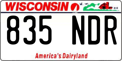 WI license plate 835NDR