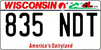 WI license plate 835NDT