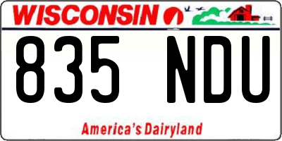 WI license plate 835NDU