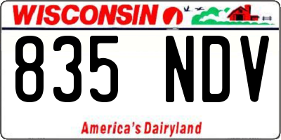 WI license plate 835NDV