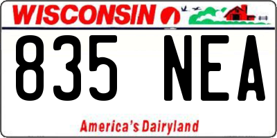 WI license plate 835NEA