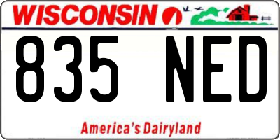 WI license plate 835NED