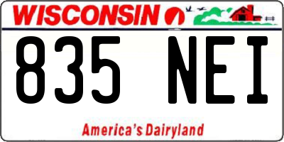 WI license plate 835NEI