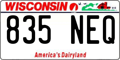 WI license plate 835NEQ