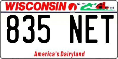 WI license plate 835NET