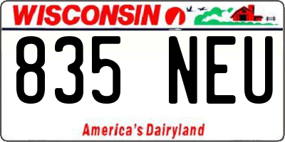 WI license plate 835NEU