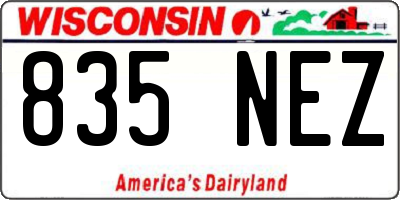 WI license plate 835NEZ