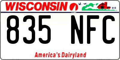 WI license plate 835NFC