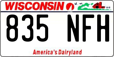 WI license plate 835NFH