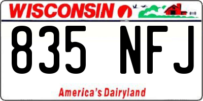 WI license plate 835NFJ