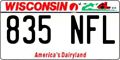 WI license plate 835NFL