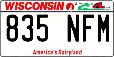WI license plate 835NFM