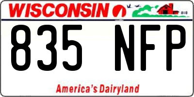 WI license plate 835NFP