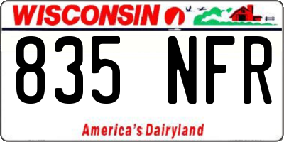 WI license plate 835NFR