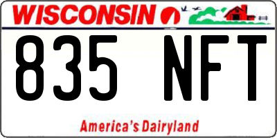 WI license plate 835NFT