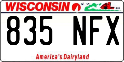 WI license plate 835NFX