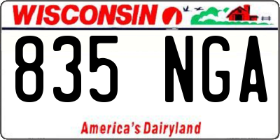 WI license plate 835NGA