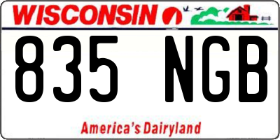 WI license plate 835NGB
