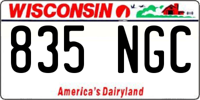 WI license plate 835NGC