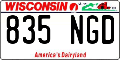 WI license plate 835NGD
