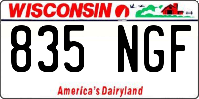 WI license plate 835NGF