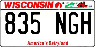 WI license plate 835NGH