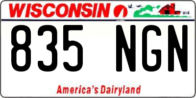WI license plate 835NGN