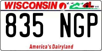 WI license plate 835NGP