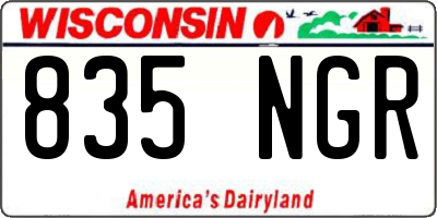 WI license plate 835NGR