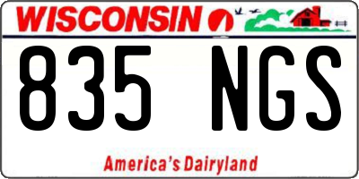 WI license plate 835NGS