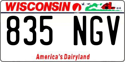 WI license plate 835NGV