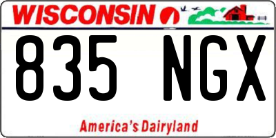 WI license plate 835NGX