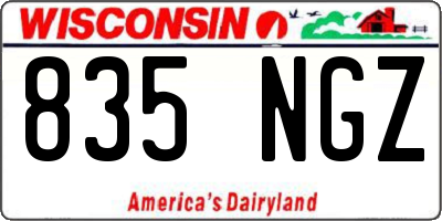 WI license plate 835NGZ