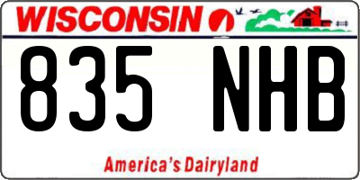 WI license plate 835NHB