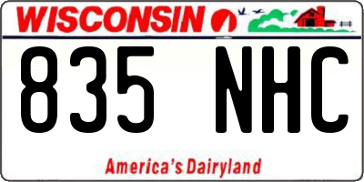 WI license plate 835NHC