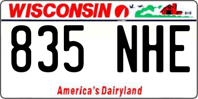 WI license plate 835NHE