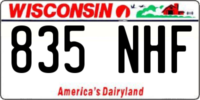 WI license plate 835NHF