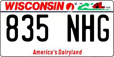 WI license plate 835NHG