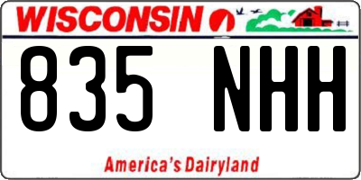 WI license plate 835NHH