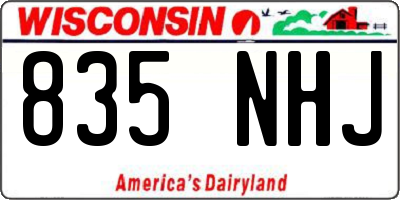 WI license plate 835NHJ