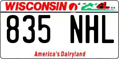WI license plate 835NHL