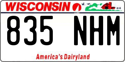 WI license plate 835NHM