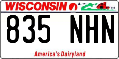 WI license plate 835NHN