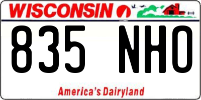 WI license plate 835NHO