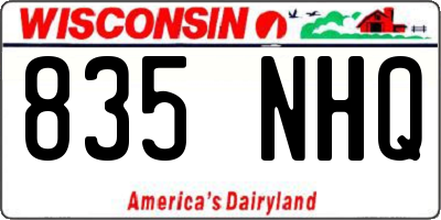WI license plate 835NHQ