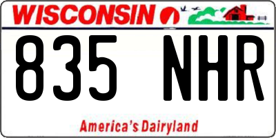 WI license plate 835NHR