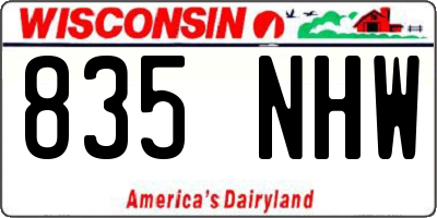 WI license plate 835NHW