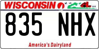 WI license plate 835NHX